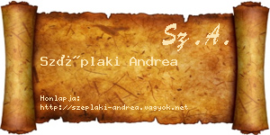 Széplaki Andrea névjegykártya